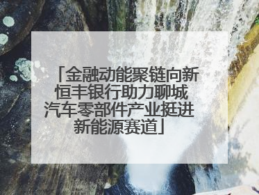 金融动能聚链向新 恒丰银行助力聊城汽车零部件产业挺进新能源赛道