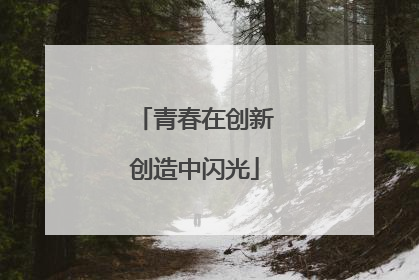 青春在创新创造中闪光