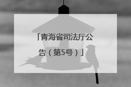 青海省司法厅公告（第5号）