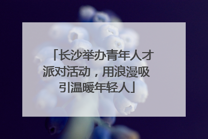 长沙举办青年人才派对活动，用浪漫吸引温暖年轻人