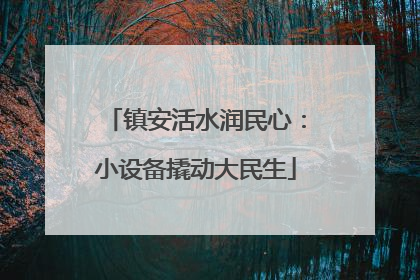 镇安活水润民心：小设备撬动大民生