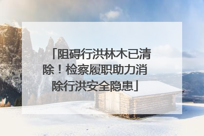 阻碍行洪林木已清除！检察履职助力消除行洪安全隐患