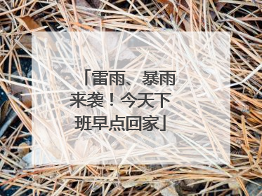 雷雨、暴雨来袭！今天下班早点回家