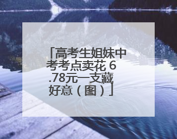 高考生姐妹中考考点卖花 6.78元一支藏好意（图）