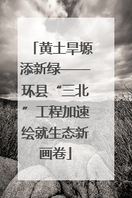黄土旱塬添新绿——环县“三北”工程加速绘就生态新画卷