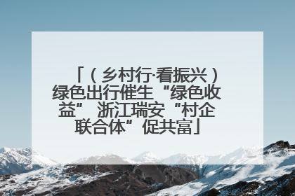（乡村行·看振兴）绿色出行催生“绿色收益” 浙江瑞安“村企联合体”促共富