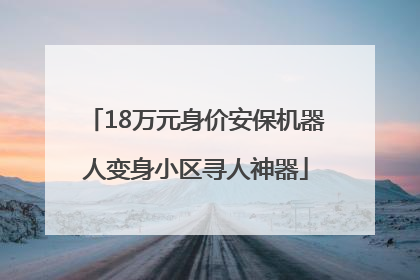 18万元身价安保机器人变身小区寻人神器