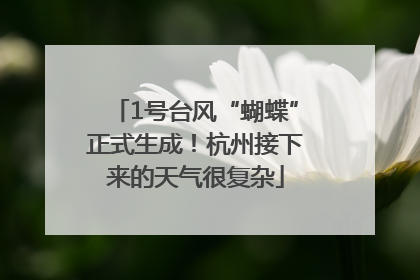 1号台风“蝴蝶”正式生成！杭州接下来的天气很复杂