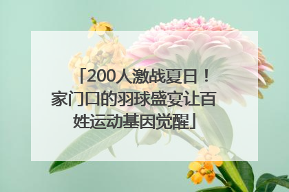 200人激战夏日！家门口的羽球盛宴让百姓运动基因觉醒
