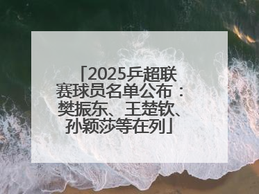 2025乒超联赛球员名单公布：樊振东、王楚钦、孙颖莎等在列
