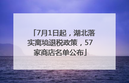 7月1日起，湖北落实离境退税政策，57家商店名单公布