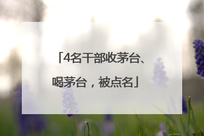 4名干部收茅台、喝茅台，被点名
