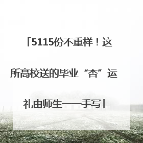 5115份不重样！这所高校送的毕业“杏”运礼由师生一一手写