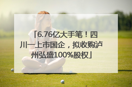 6.76亿大手笔！四川一上市国企，拟收购泸州弘盛100%股权